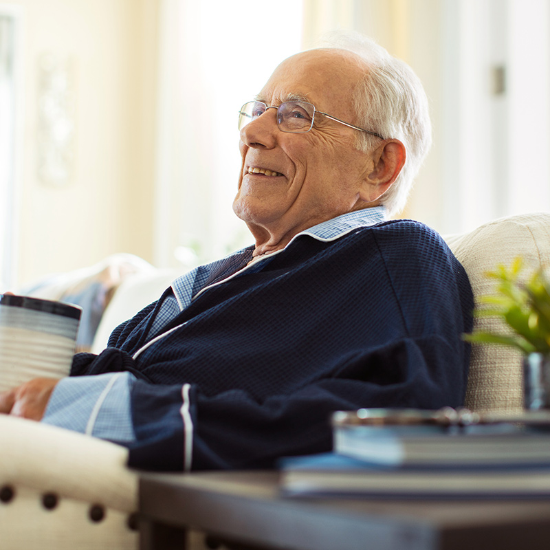 Elderly patient smiling