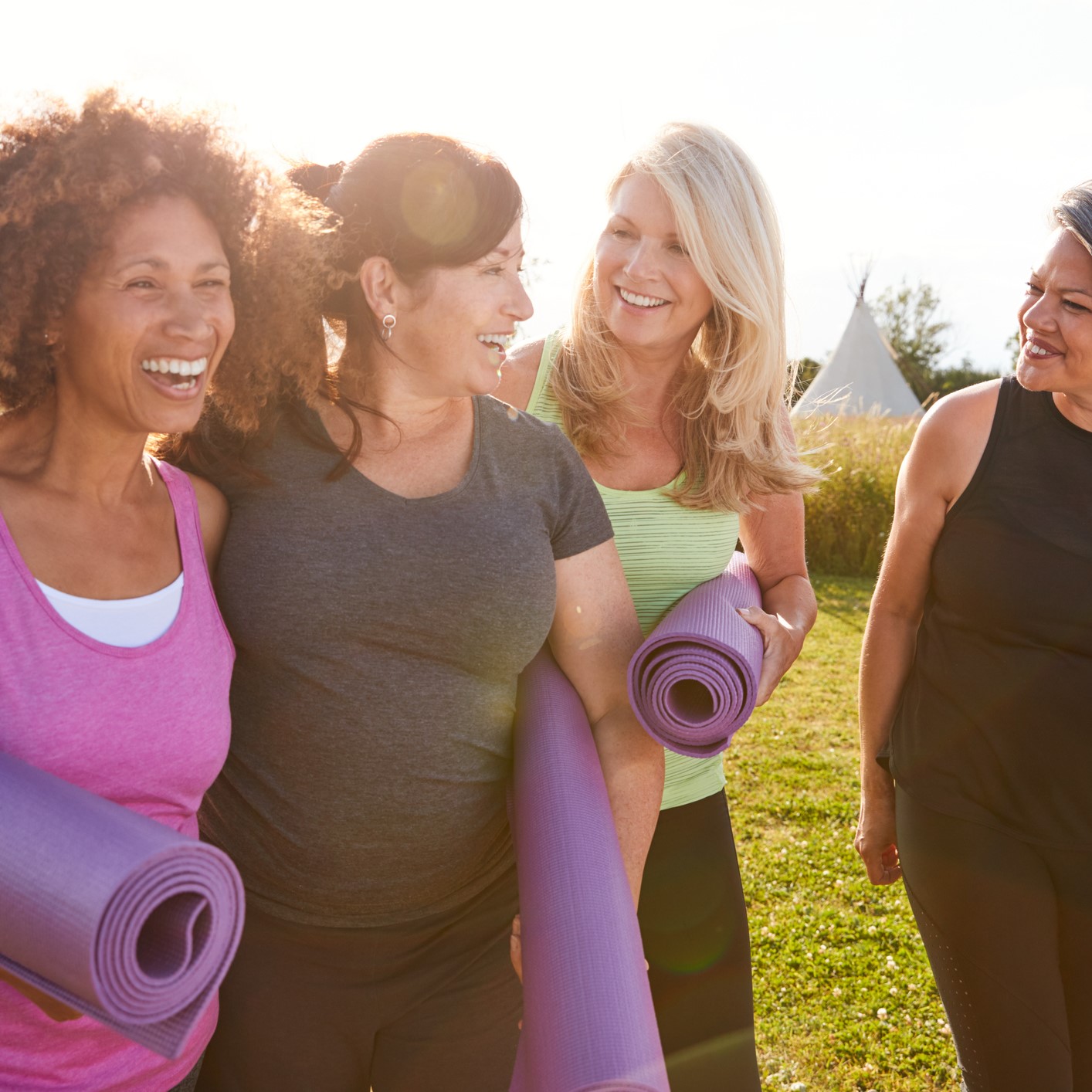 Active group of women